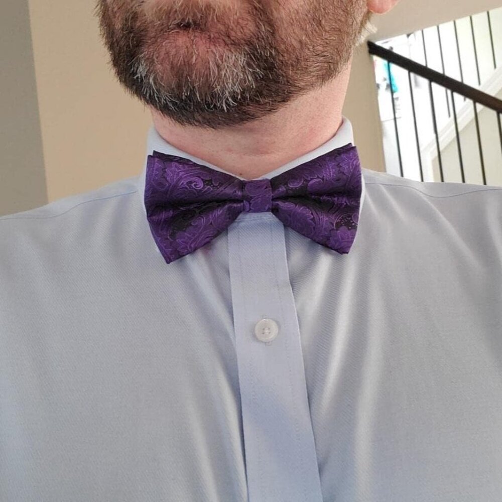 Mens Paisley Bow Tie, Hanky and Cufflinks - Picture 7 of 7
